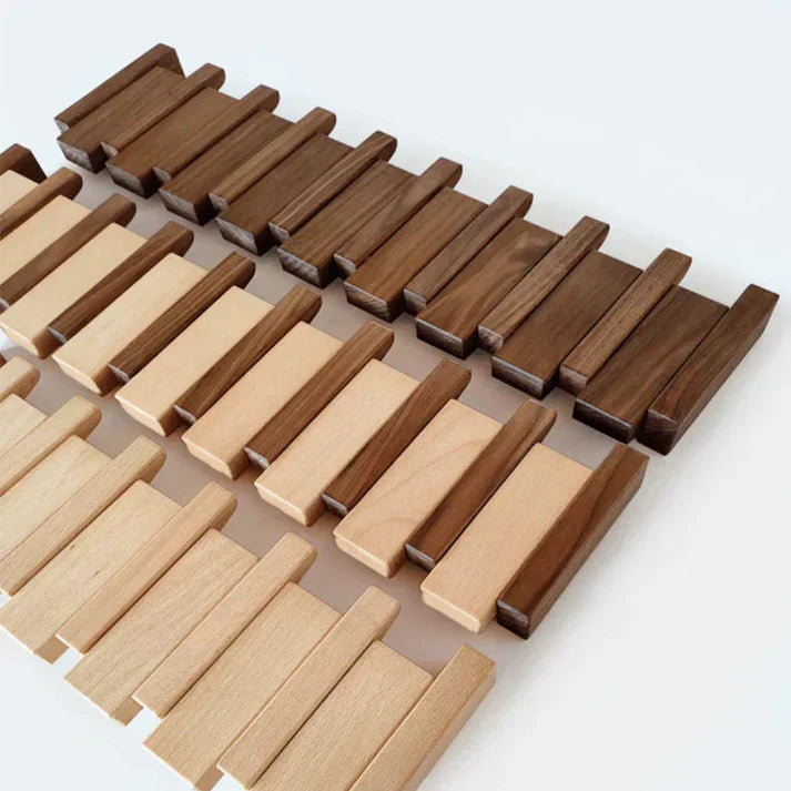 Wooden Piano Coat Rack Wall Mounted Solid Wood Hooks 4 6 8 Hook Organizer